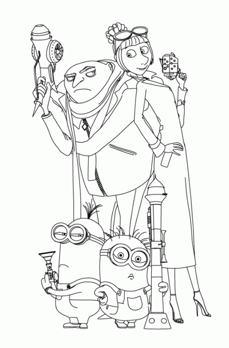 Minionki kolorowanki